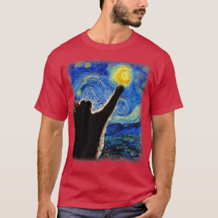 Camiseta Starry Night Cat, Van Gogh Cat, Cat Lover, Cat Mom