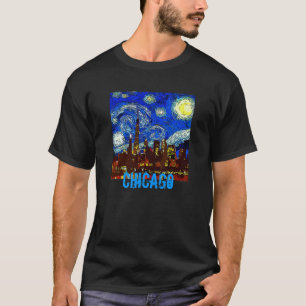 Camiseta Starry Night Chicago, edite texto
