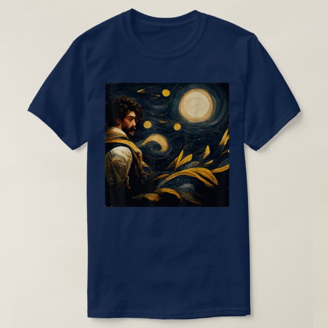 Camiseta Starry Night Painter Art Moonlight (Diseño del anverso)
