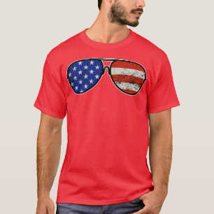 Camiseta Stars and Stripes American Sungafas Gift