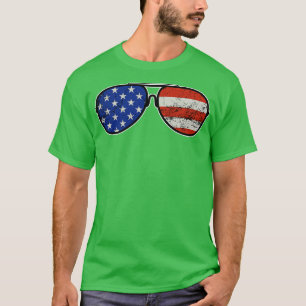 Camiseta Stars and Stripes American Sungafas Gift