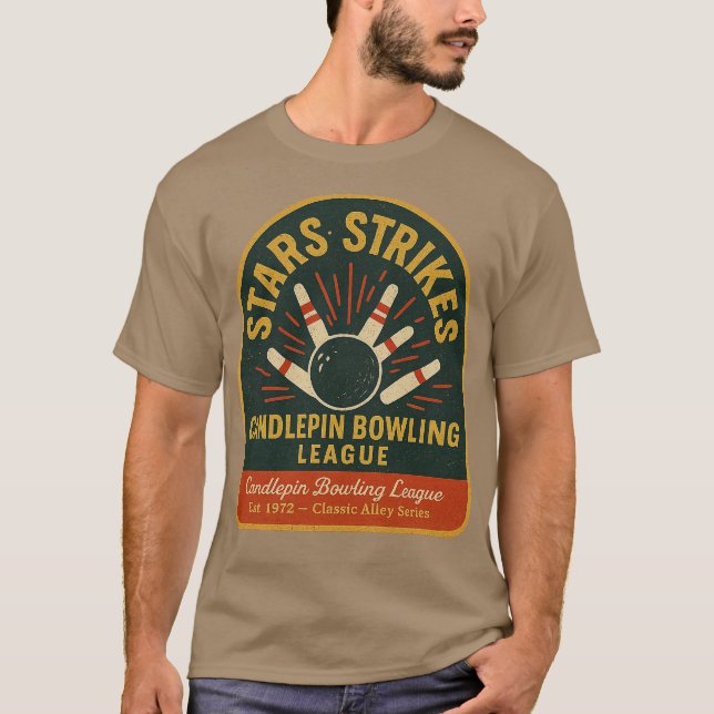 Camiseta Stars & Strikes Vintage Candlepin Bowling (Anverso)