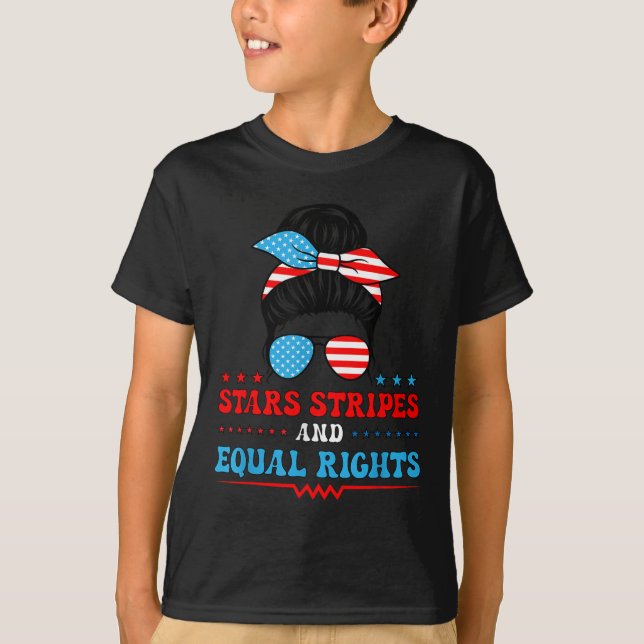 Camiseta Stars Stripes And Equal Rights 4th Of July Womens  (Anverso)
