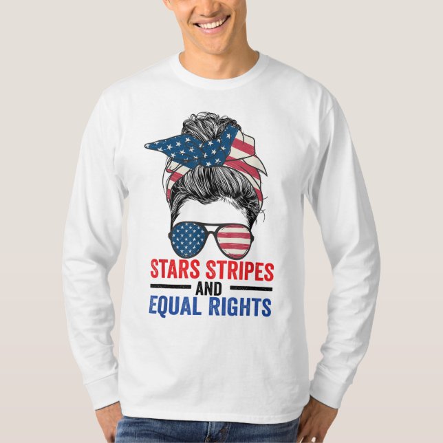 Camiseta Stars Stripes And Equal Rights Messan Bun (Anverso)
