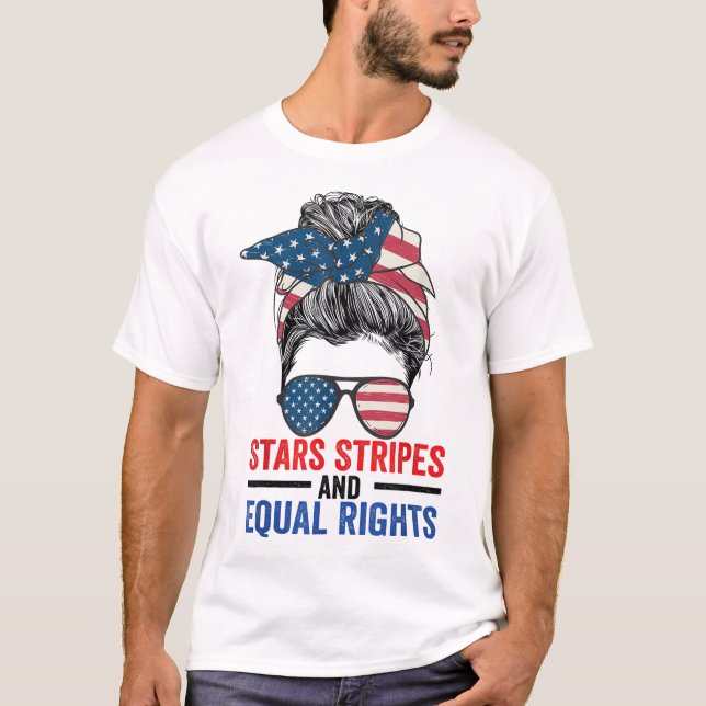 Camiseta Stars Stripes And Equal Rights Messan Bun (Anverso)