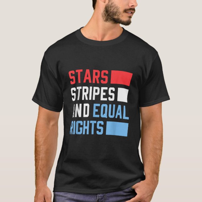 Camiseta Stars Stripes and Equal Rights Women's Rights 4º (Anverso)