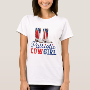 Camiseta Stars Stripes Cowgirl Boots Orgullo
