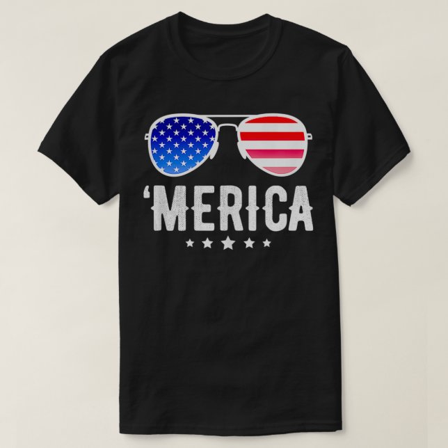 Camiseta Stars Stripes Sungafas Libertad Estados Unidos Mer (Diseño del anverso)