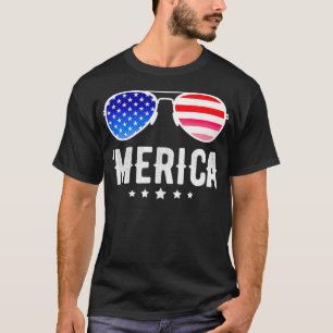Camiseta Stars Stripes Sungafas Libertad Estados Unidos Mer