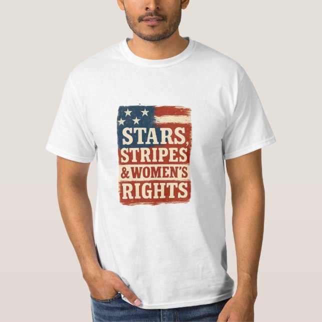 Camiseta Stars, Stripes & Women’s Rights Distressed Flag (Anverso)
