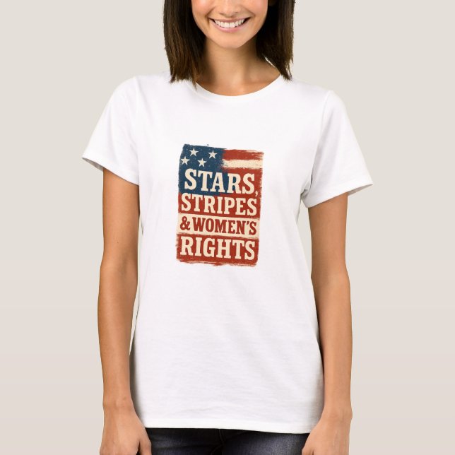 Camiseta Stars, Stripes & Women’s Rights Distressed Flag (Anverso)