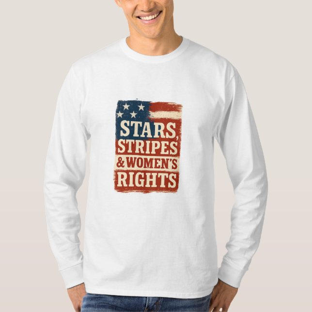 Camiseta Stars, Stripes & Women’s Rights Distressed Flag (Anverso)