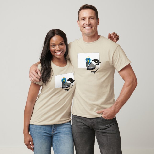 Camiseta State Birdorable of Mass: Black-capped Chickadee (Unisexo)
