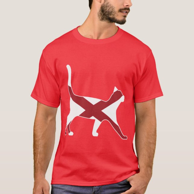 Camiseta State of Alabama Flag for Cat Lovers Oversized (Anverso)