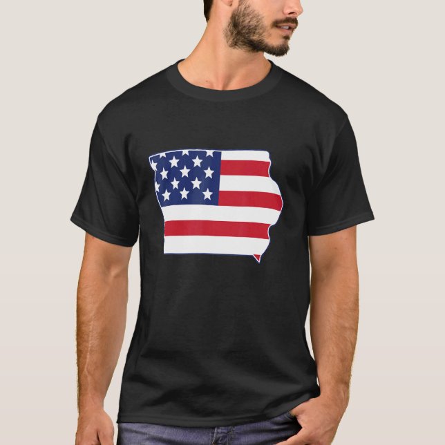 Camiseta State of Iowa USA American Flag Patriotic (Anverso)