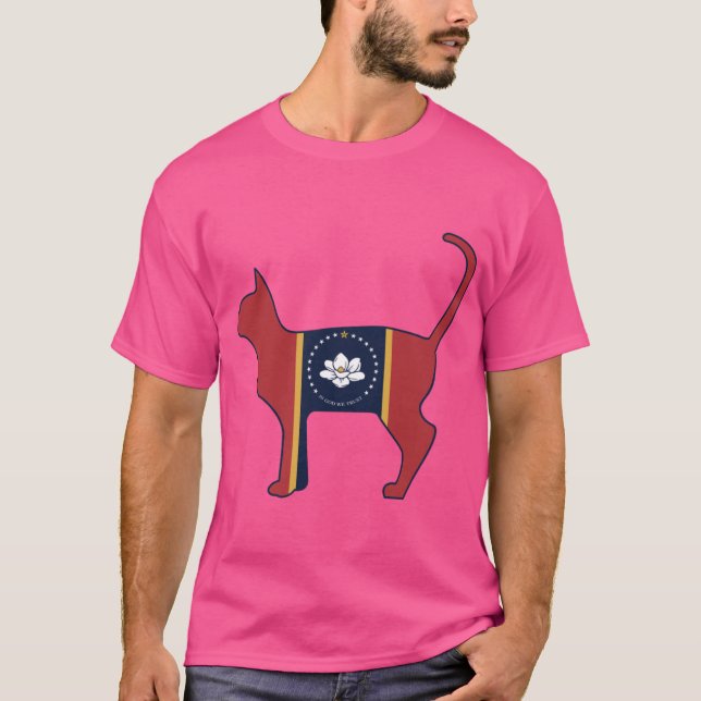 Camiseta State of Mississippi Flag for Cat Lovers Oversized (Anverso)