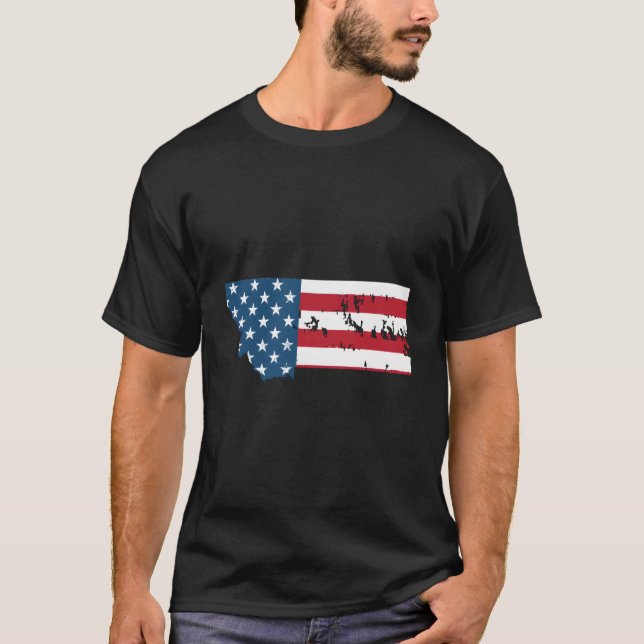 Camiseta State Of Montana Patriotic Usa Flag For (Anverso)