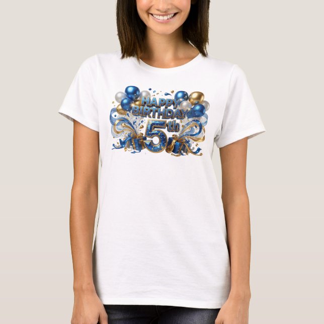 Camiseta Statement Azul FELIZ CUMPLEAÑOS 5º Statem (Anverso)