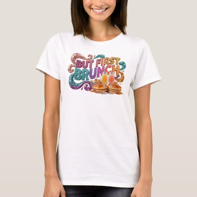 Camiseta Statement Orange BUT FIRST BRUNCH (Anverso)