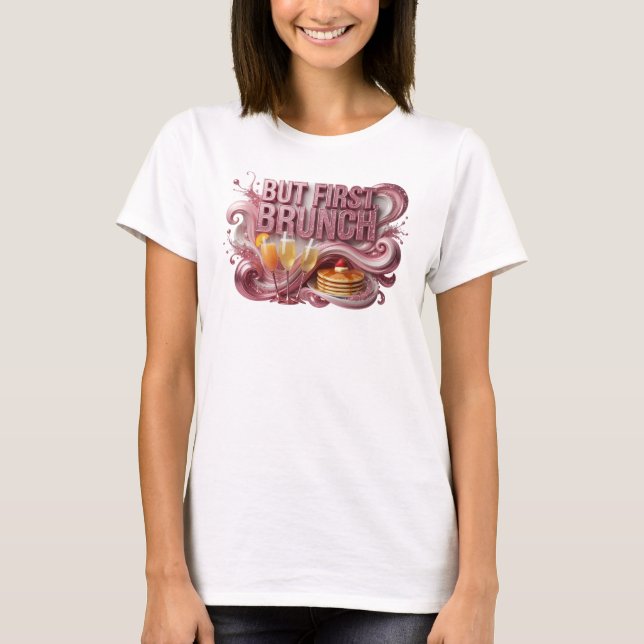 Camiseta Statement Rojo PERO PRIMERO BRUNCH (Anverso)