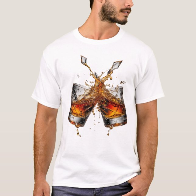 Camiseta Statement Silver WHISKY SPLASH Slogan (Anverso)