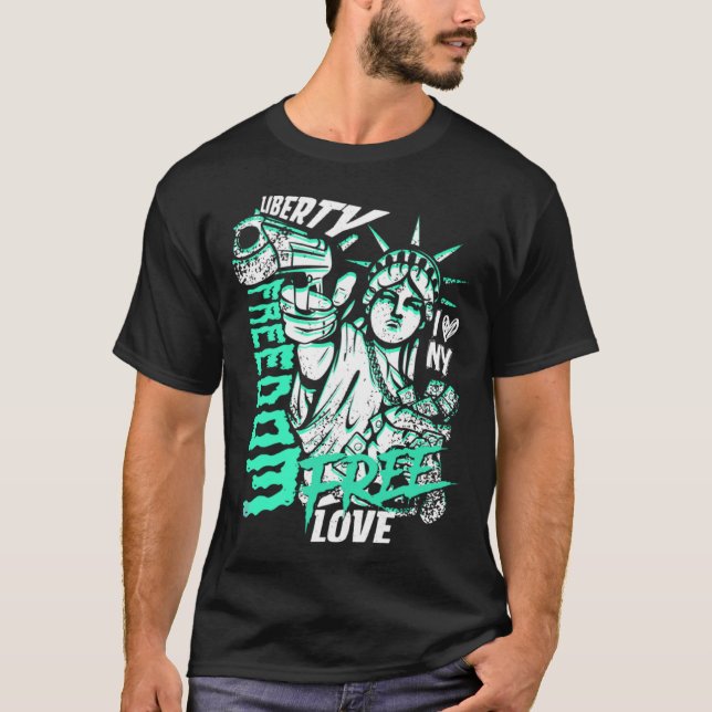 Camiseta Statue Of Liberty Freedom Money USA Graffiti (Anverso)