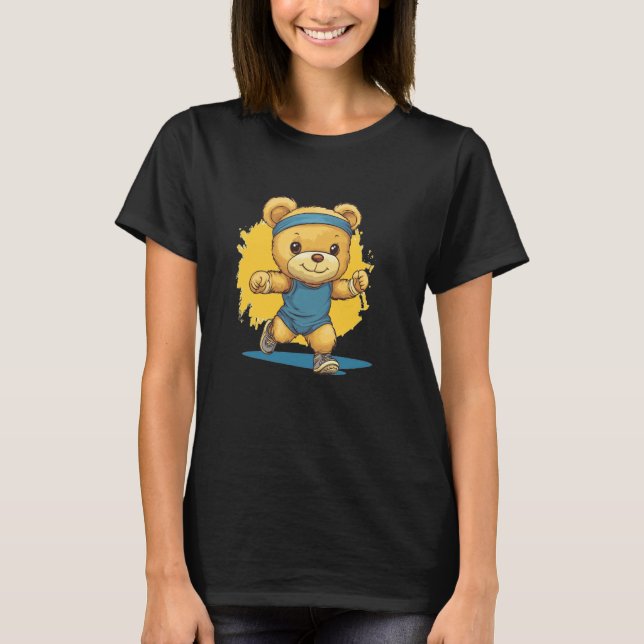 Camiseta Stay Active with This Jogging Teddy Bear for Adult (Anverso)