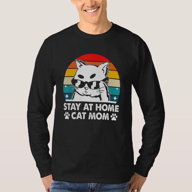 Camiseta Stay at Home Cat Mom Beautiful Cat Cute Kitten (Anverso)