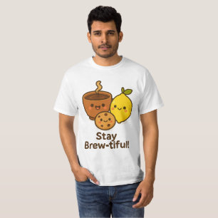 Camiseta Stay Brew-tiful - Café, limón y galleta