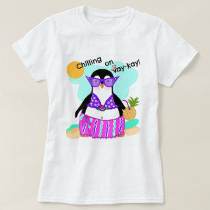Camiseta Stay-cation (vacaciones) Penguin T-SHIRT