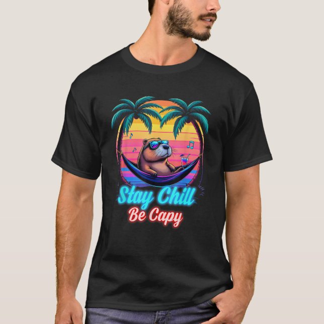 Camiseta Stay Chill Be Capy Happy Groundhog Day Summer Beac (Anverso)