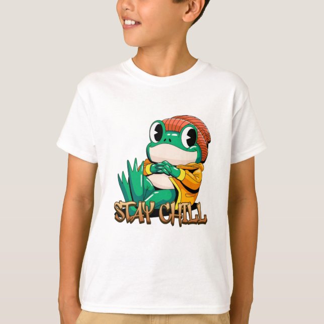 Camiseta Stay Chill Frog – Cool Vibes Graphic Tee (Anverso)
