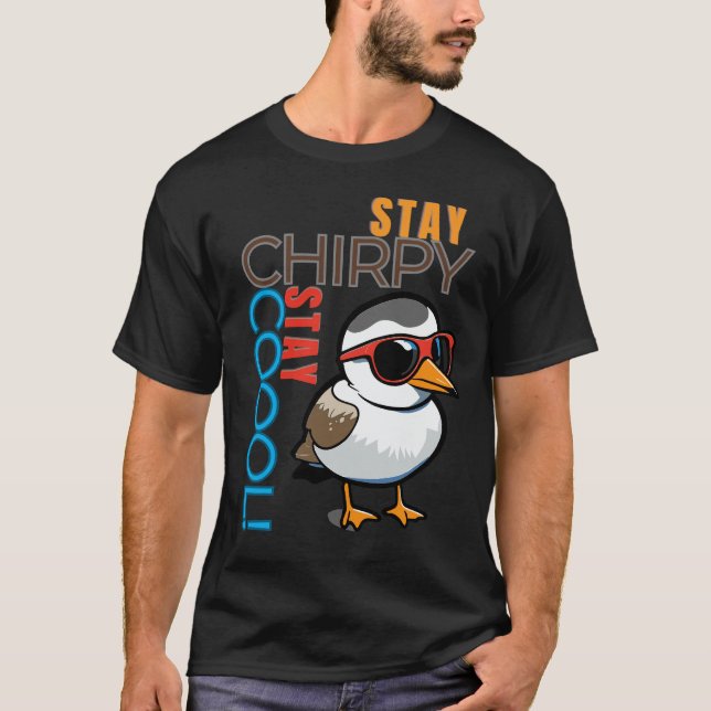 Camiseta Stay Chirpy, Stay Guay - Vibes Retro para pájaros (Anverso)