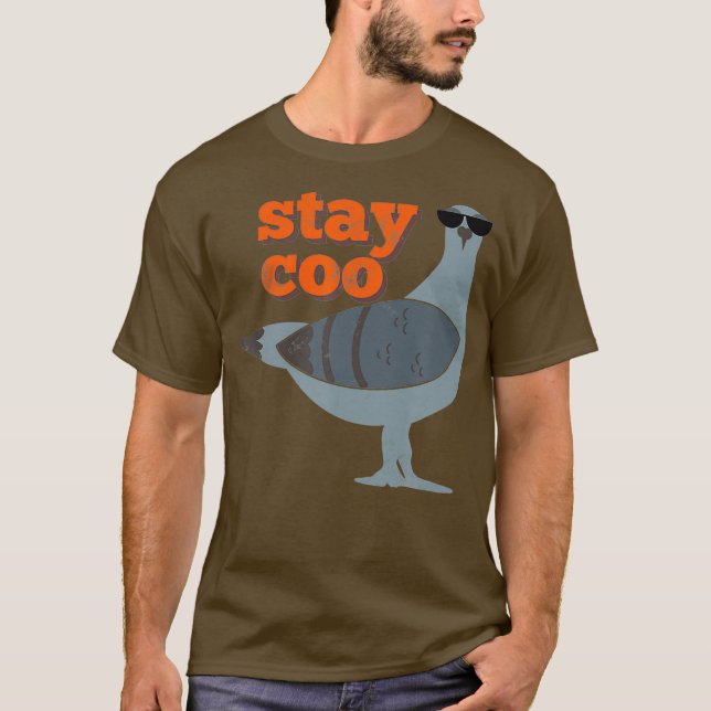 Camiseta Stay Coo Funny Pigeon Bird con gafas de sol (Anverso)