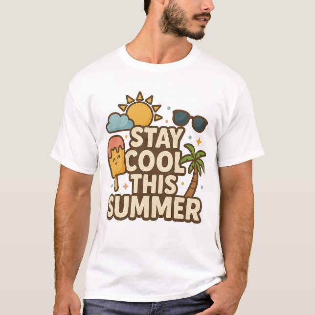 Camiseta Stay Cool This Summer - Cute Summer Ice Cream Tee (Anverso)