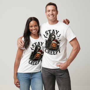 Camiseta Stay Creepy Grim Reaper, Sombrero de Sant