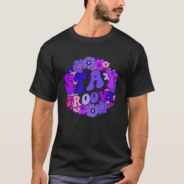 Camiseta Stay Groovy 70 estilo hippie Amor Paz Groovy (Anverso)