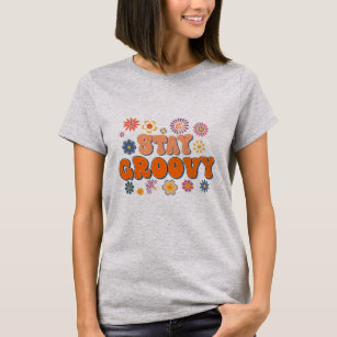 Camiseta Stay Groovy Flower Power 60's Retro