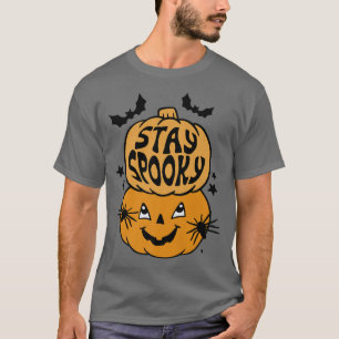 Camiseta Stay Groovy Funny Scary Pumpkin Bats Halloween Cos
