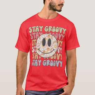Camiseta Stay Groovy Retro Happy Face Piece Hippie Boho Ra