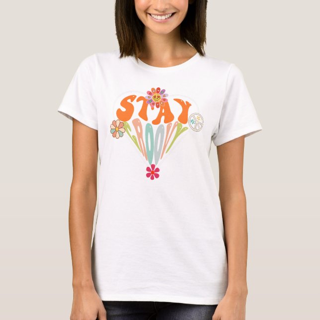 Camiseta Stay Groovy Retro Hippie  (Anverso)