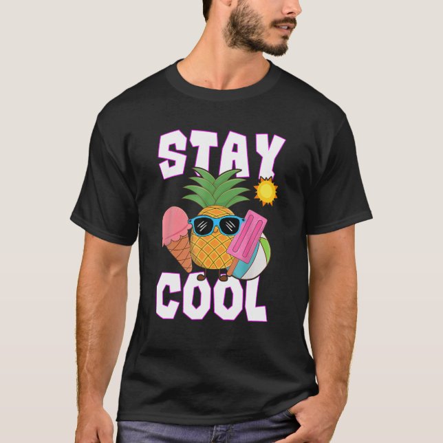 Camiseta Stay Guay Funny Pineapple Hello Summer Popsicle Va (Anverso)