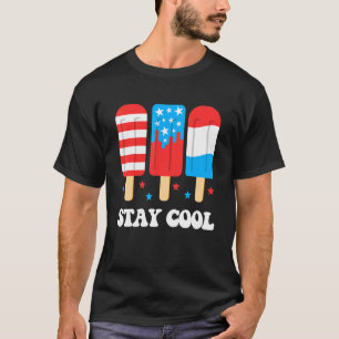 Camiseta Stay Guay Julio 4 Popsicle Red White Blue Boys G