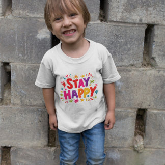 Camiseta Stay Happy - Stay Happy Colorful Text