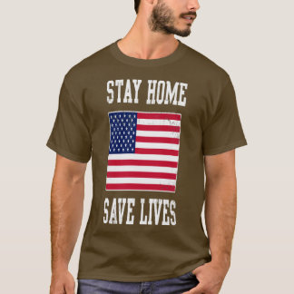 Camiseta Stay Home Salven vidas USA Covid