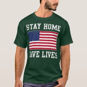 Camiseta Stay Home Salven vidas USA Covid
