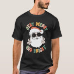 Camiseta Stay Merry Y Bright Groovy Santa Groovy Christma<br><div class="desc">Stay Merry y Bright groovy Navidades de Santa Groovy Boho</div>