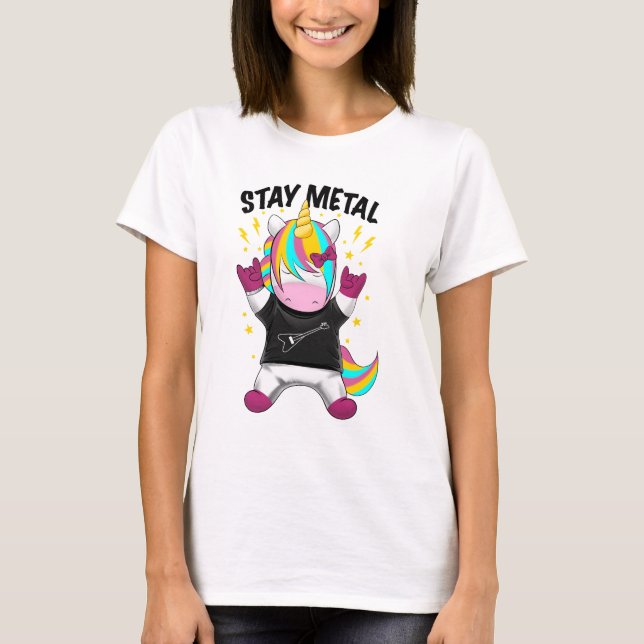 Camiseta Stay metal unicorn (Anverso)
