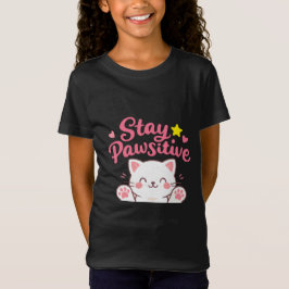 Camiseta Stay Pawsitive – Cute Cat Motivational Quote Desig