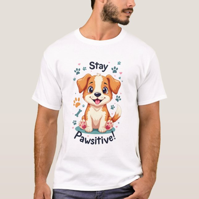 Camiseta Stay Pawsitive Dog Lover tee (Anverso)